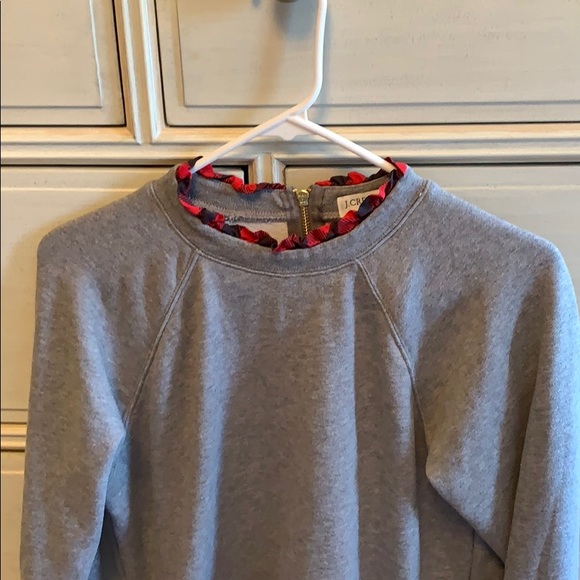 Grey sweater with gold + plaid detail! - Picture 1 of 3